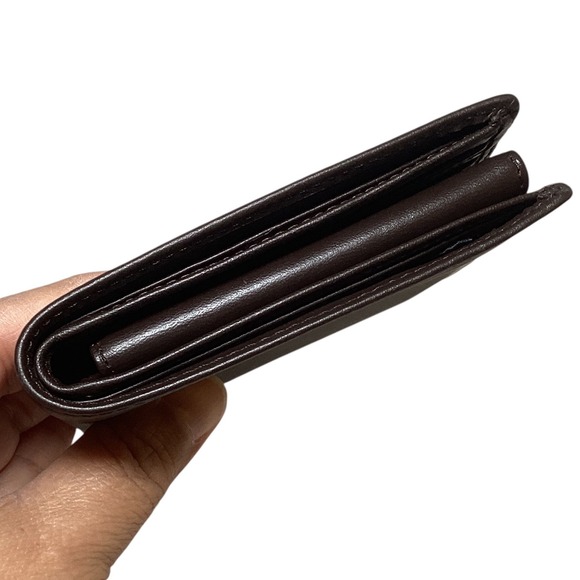 Polo Ralph Lauren Brown Leather Bi Fold Passcase Wallet Men New Open Box - Picture 14 of 16